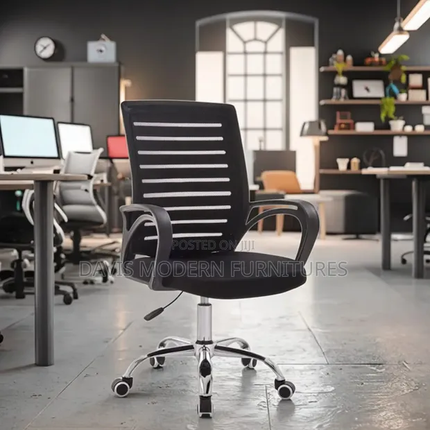 Ergonomic Mesh Office Chair - Black & White - 1