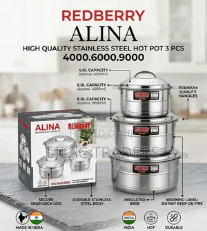 Redberry Stainless Steel Insulated Hotpot Set (3 Pcs)