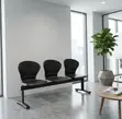 3-Seater Reception Waiting Bench - Metal Frame Office Plastic Bench - 2