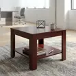 Square Office Coffee Table - Brown Wood - 4