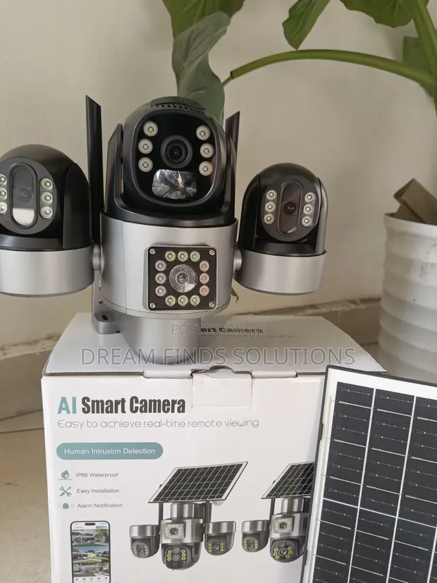 Ultimate 3-Lens AI Smart Camera - Solar Powered Wireless - 1