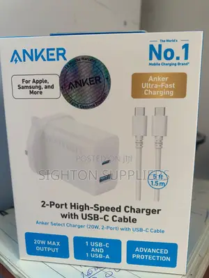 Anker 20W Dual-Port Charger with USB-C Cable