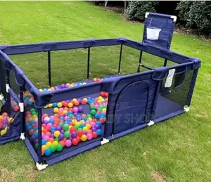 Baby Playpen with Ball Pit and Basketball Hoop
