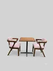 2 Seater Modern Solid Wood Café Dining Set - 1