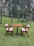 2 Seater Modern Solid Wood Café Dining Set - 2