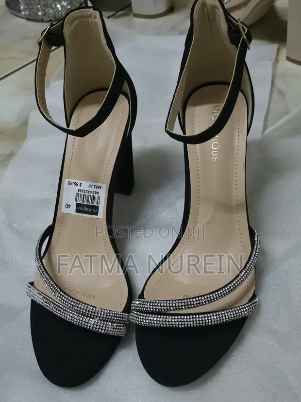 Brand New Black Heeled Sandals - Size 40 - 1