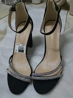 Brand New Black Heeled Sandals - Size 40