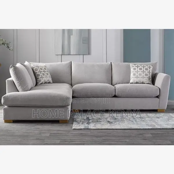 Sofa ya Kona ya L-Shape ya Kisasa Nyeupe - 1