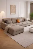 Sofa ya Kona ya L-Shape ya Kisasa Nyeupe - 4