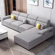Sofa ya Kona ya L-Shape ya Kisasa Nyeupe - 5