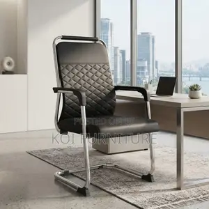 Diamond Stitch Visitor Chair - Black