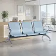 Three Seater Non-Upholstered Metal Office Bench - 3