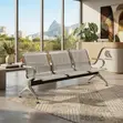 Three Seater Non-Upholstered Metal Office Bench - 4