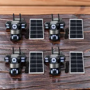 Kamera ya Solar ya 20MP 4K 4G PTZ yenye Lensi Tatu