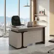 Executive Home Office Desk 140cm - Modern Brown - 1