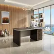 Executive Home Office Desk 140cm - Modern Brown - 2