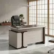 Executive Home Office Desk 140cm - Modern Brown - 3