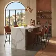 Victone Leather Home Counter Barstool - Brown - 4