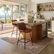 Victone Leather Home Counter Barstool - Brown - 5