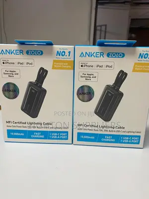 Anker Zolo Power Bank 10000mAh na Kebo za USB-C & Lightning Zilizojengewa Ndani