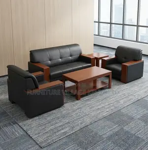 Kochi ya Ofisi ya Executive ya Sehemu 5 Nyeusi ya Ngozi