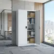 Grey Office Document Cabinet with Two Lockable Doors - 1