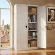Grey Office Document Cabinet with Two Lockable Doors - 5