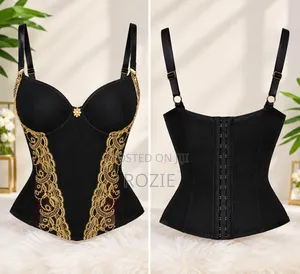 Women's Black Floral Corset Top