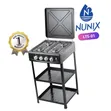 Nunix 4-Burner Gas Stove with Storage Shelves - 1