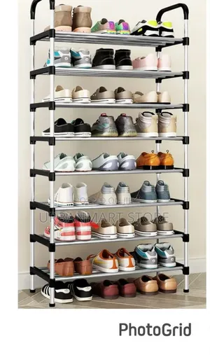 Black 8 Tier Shoe Rack - Simple Assembly
