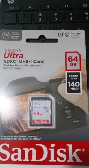 SanDisk Ultra SDXC 64GB 140MB/s Class 10 UHS-I Memory Card