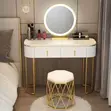 LED Bedroom Dressing Table with Storage Drawers - 2