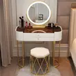 LED Bedroom Dressing Table with Storage Drawers - 3