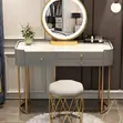 LED Bedroom Dressing Table with Storage Drawers - 4