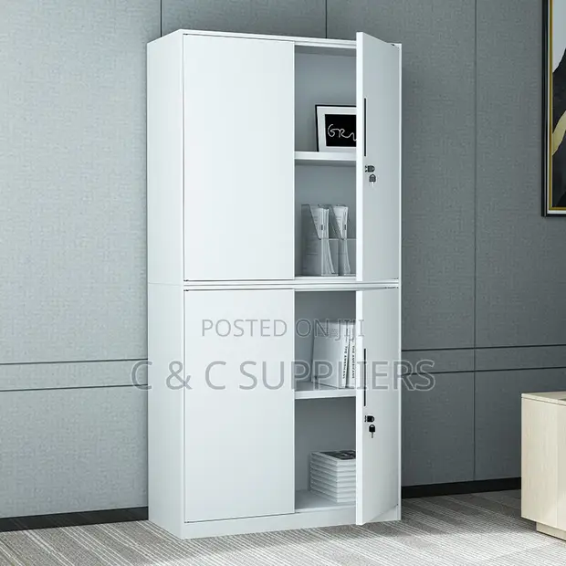 4-Door Steel File Cabinet - White - 1
