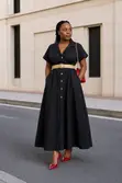 Chic Beige Linen Maxi Shirt Dress - 3