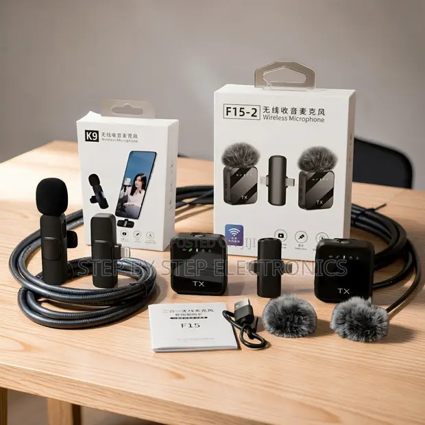 K9 F15-2 Wireless Microphone Set for Podcast & Interviews - 1