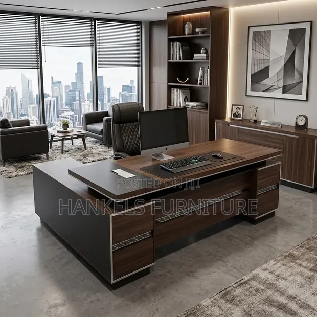 L-Shaped Executive Office Desk - Brand New - 1
