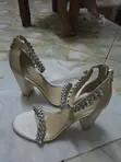 Brand New Rose Gold Heeled Sandals - 2