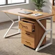 Metallic Office Desk with Storage Units - 1
