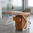 Metallic Office Desk with Storage Units - 2