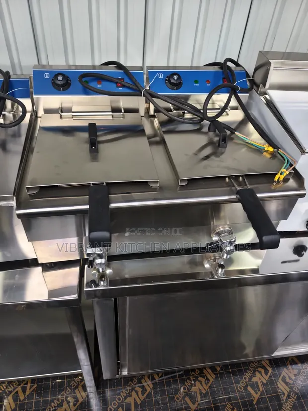 Double 17"x17" Imported Electric Fryer - Tabletop - 1