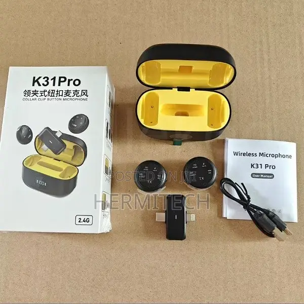 K31Pro Collar Clip Button Microphone for Recording - 1