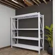 4-Tier White Warehouse Shelf - 4