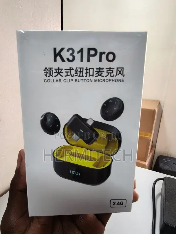 K31Pro Collar Clip Button Microphone with Digital Battery Case - 1