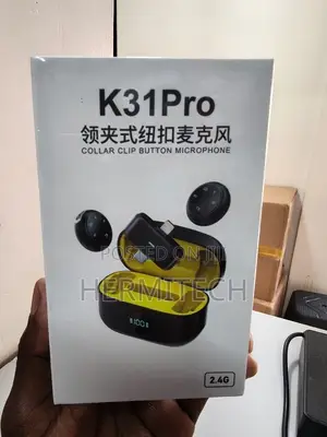 K31Pro Collar Clip Button Microphone with Digital Battery Case
