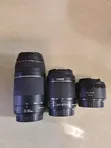 Canon Lenses: 18-55mm, 75-300mm, 50mm f/1.8 - 2
