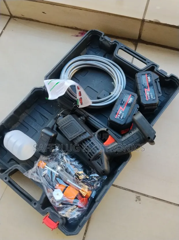 96V Cordless High-Pressure Car Washer Gun Kit + 2 Batteries - 1