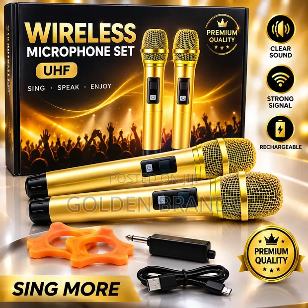 Professional Wireless Microphone Set (2 Mics + Receiver) - 1