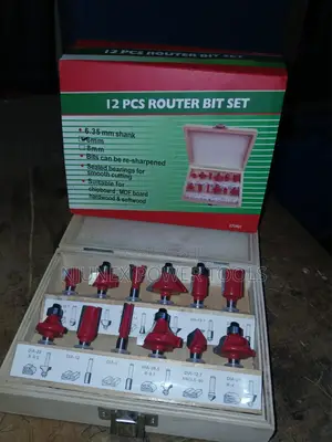 12-Piece Router Bit Set (1/4", 6mm, 8mm Shanks)